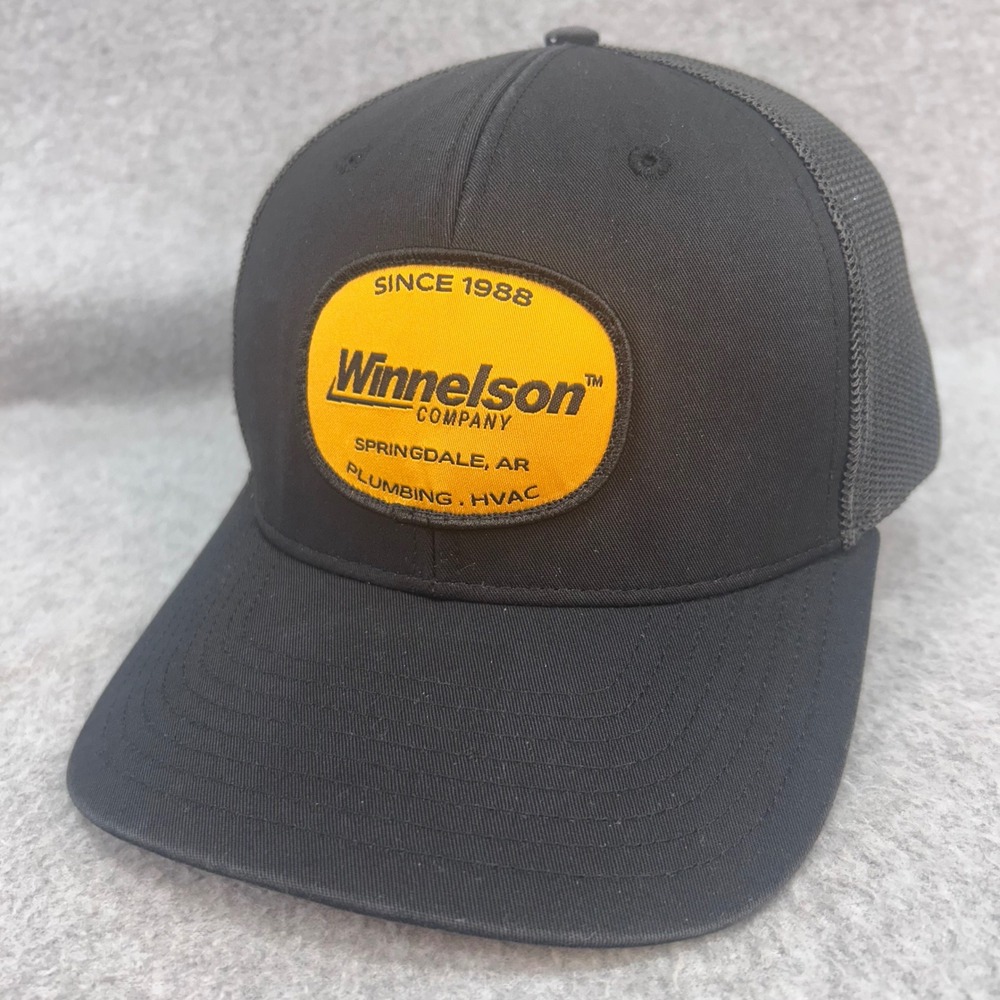 Winnelson Company Mens Black Richardson Trucker Hat Snapback HVAC Patch XL